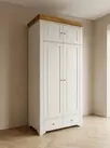 Шкаф 2х дверный Бейли белый воск/антик