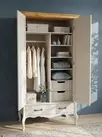Шкаф с ящиком Лебо 2-дверный Бежевый воск/Антик