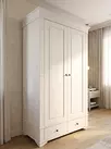 Шкаф белый 2 ящика Бейли 2-ств белый воск