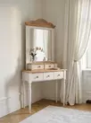 Консоль из дерева с 3 ящиками Консолеа-3 белый воск/антик