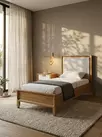 Кровать Бридж с мягким изголовьем 900х2000 браун/белый лак