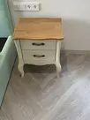 Тумба Лебо прикроватная 2 ящика Бежевый воск/Антик