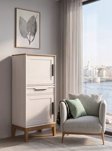  Шкаф для посуды 21 Гранада белая №5 