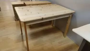   СТОЛ ИЗ ДЕРЕВА СВЕТЛЫЙ САЛМЕ - 120*75 (выставочный образец)  